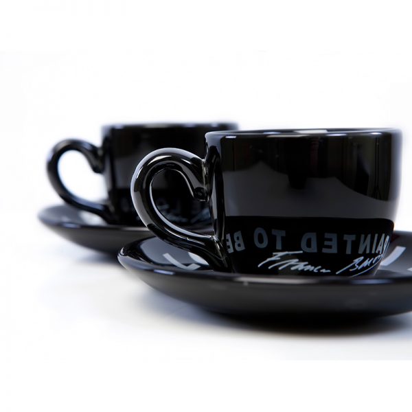 Set of 2 Black Espresso Cups & Saucers The Francis Bacon Shop